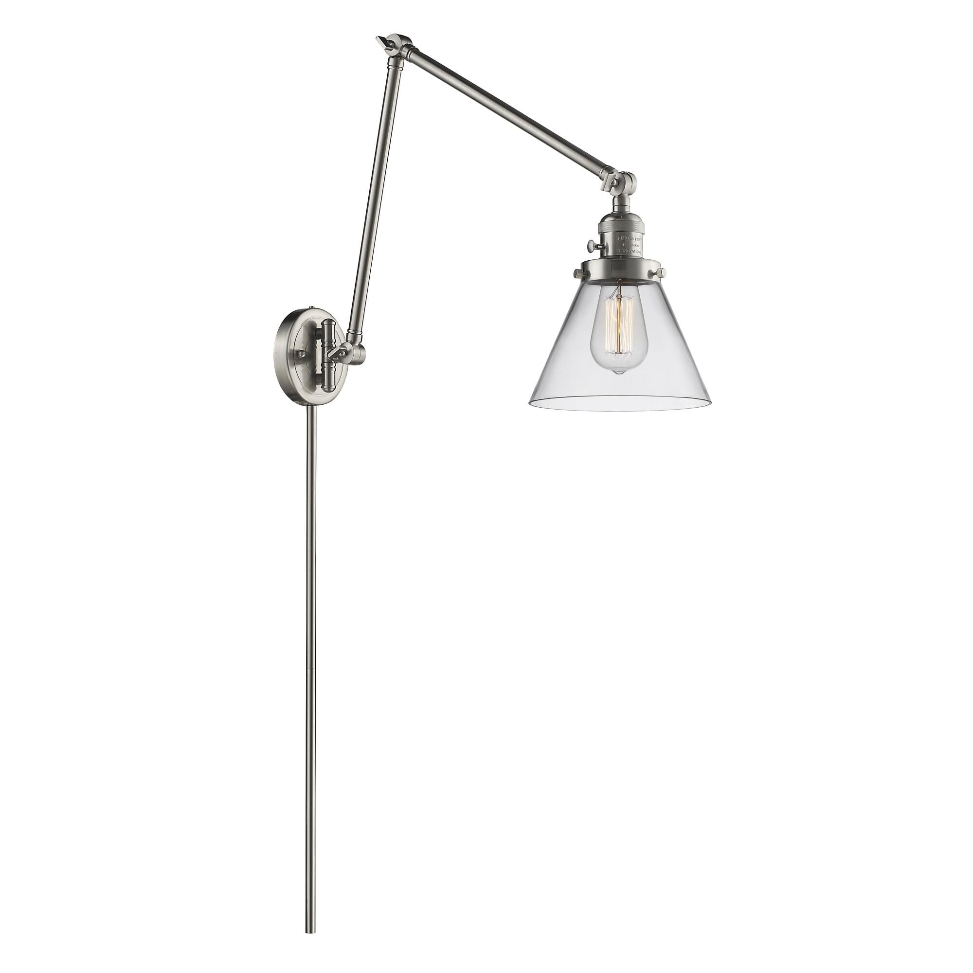 Bruno Marashlian Large Cone Wall Swing Lamp by Innovations Lighting